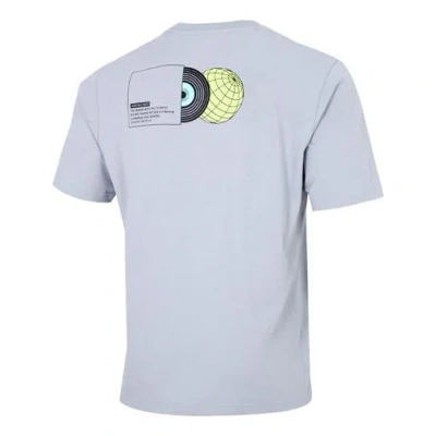 Adidas Originals Men's Adidas Neo Alphabet Pattern Printing Athleisure Casual Sports Round Neck Short Sleeve Light Si In Blue