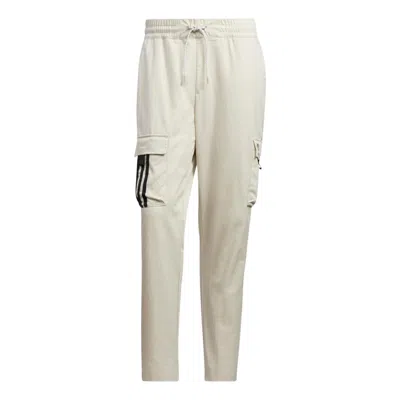 Adidas Originals Men's Adidas Neo Stripe Multiple Pockets Casual Sports Pants/trousers/joggers Bauxite Brown In White