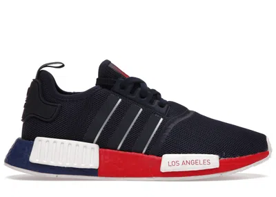 Pre-owned Adidas Originals Men's Adidas Nmd R1 United By Sneakers Los Angeles In Collegiate Navy Blue/silver Metallic/scarelet 