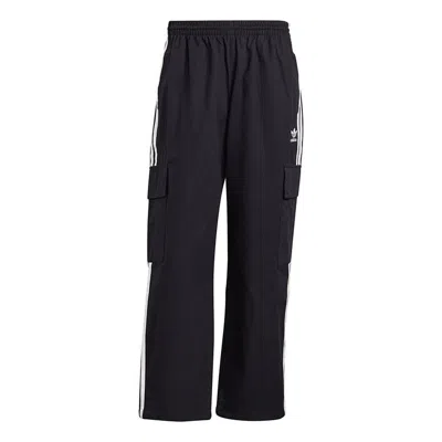 Adidas Originals Men's  3-stripes Cargo Contrasting Colors Sports Pants/trousers/joggers Autumn Black