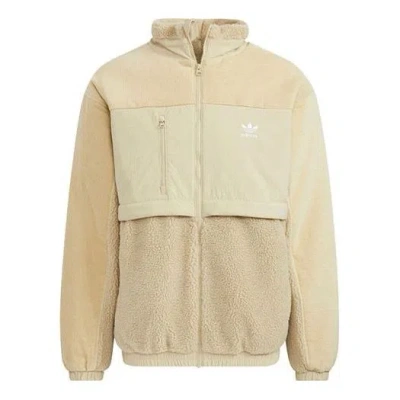 Adidas Originals Men's  Adicolor Jkt Retro Splicing Stay Warm Sports Stand Collar Jacket Prairie Brow In Brown