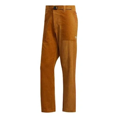 Adidas Originals Men's  Corduroy Loose Sports Straight Brown Casual Pants/trousers