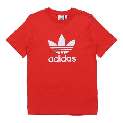 ADIDAS ORIGINALS MEN'S ADIDAS ORIGINALS LOGO SHORT SLEEVE RED T-SHIRT