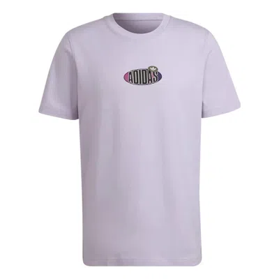 Adidas Originals Men's  Minimalistic Alphabet Logo Printing Round Neck Short Sleeve White T-shirt In Gray