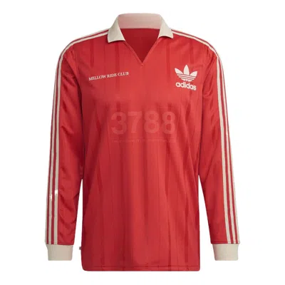 Adidas Originals Men's  Mrc Ls Chest Printing Sports Long Sleeves Red T-shirt