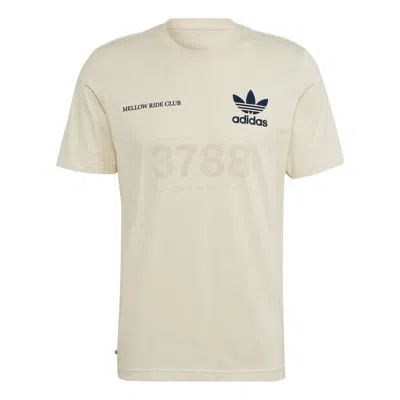 Adidas Originals Men's  Mrc Tee Brand Logo Printing Round Neck Short Sleeve Creamy White T-shirt
