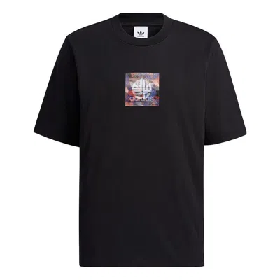 Adidas Originals Men's  Printing Casual Sports Short Sleeve Black T-shirt