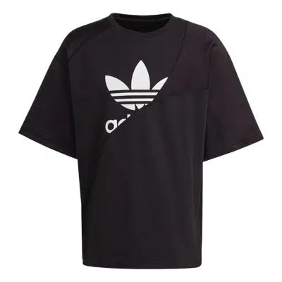 Adidas Originals Men's  Round Neck Pullover Logo Printing Short Sleeve Japanese Version Black T-shirt