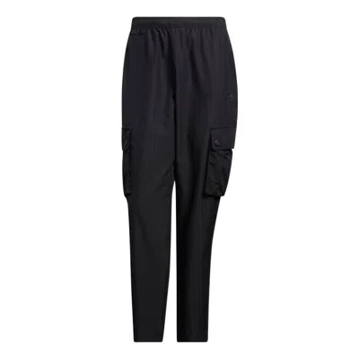 ADIDAS ORIGINALS MEN'S ADIDAS ORIGINALS SOLID COLOR BIG POCKET CARGO CASUAL PANTS/TROUSERS BLACK