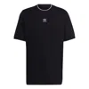 Adidas Originals Men's  Solid Color Logo Casual Round Neck Short Sleeve Black T-shirt