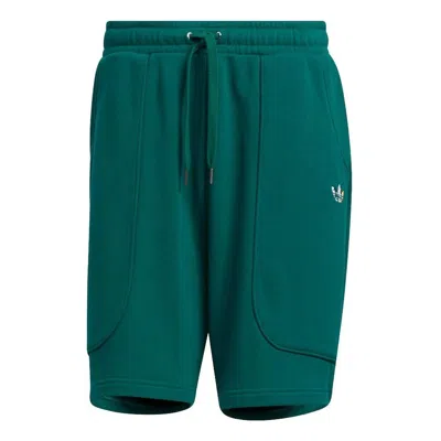 Adidas Originals Men's  Solid Color Micro Mark Loose Athleisure Casual Sports Shorts Forest Green