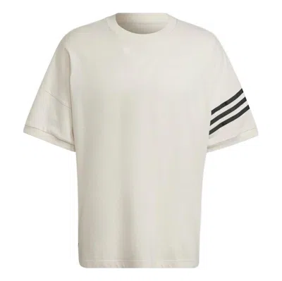 Adidas Originals Men's  Ss22 Stripe Casual Sports Short Sleeve White T-shirt