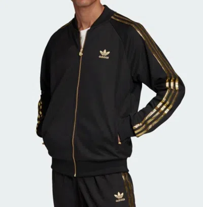 Pre-owned Adidas Originals Men's  Superstar 24k Track Jacket Large Black Gold Rare