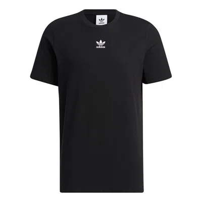 Adidas Originals Men's  Ts Ss Tee Logo Printing Round Neck Sports Short Sleeve Black T-shirt