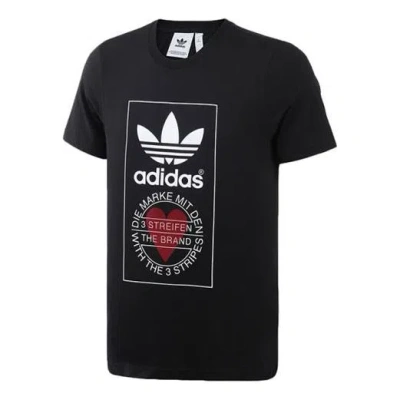 Adidas Originals Men's  Valentine's Day Series Unisex Tee Love Printing Short Sleeve Black