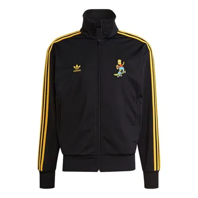 Adidas Originals Men's  X The Simpsons Sports Stand Collar Logo Jacket Black