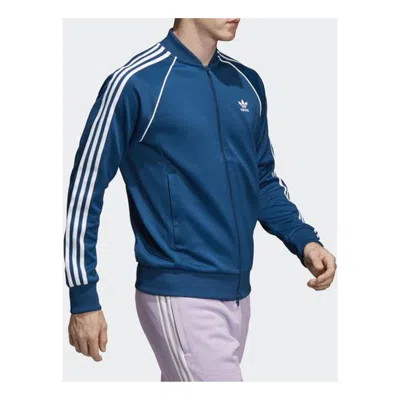 Adidas Originals Men's  Zipper Sports Jacket In Blue