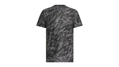 Pre-owned Adidas Originals Men's Adidas Own The Run Allover Print Tee Shirt In Grey Four Black