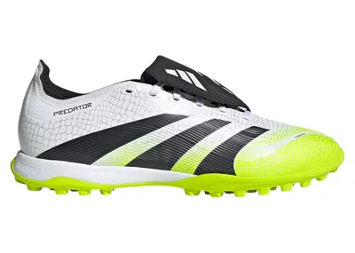 Pre-owned Adidas Originals Men's Adidas Predator League Foldover Tongue Tf Sneakers In Cloud White/core Black/lucid Lemon In Multi