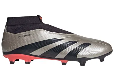 Pre-owned Adidas Originals Men's Adidas Predator League Laceless Fg Sneakers In Platinum Metallic/aurora Black/turbo