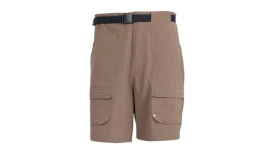 Pre-owned Adidas Originals Men's Adidas Premium Essentials Utility Cargo Shorts In Earth Strata In Brown