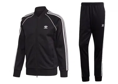 Pre-owned Adidas Originals Men's Adidas Primeblue Sst Track Jacket & Pant Set In Black/white