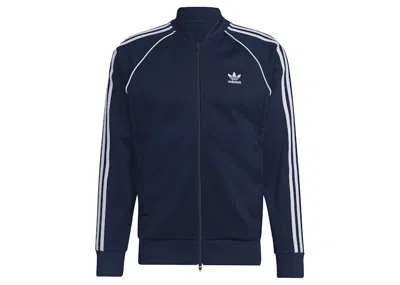 Pre-owned Adidas Originals Men's Adidas Primeblue Sst Track Jacket In Night Indigo/white