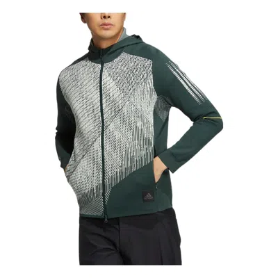 Adidas Originals Men's Adidas Primeknit Jkt Multicolor Zipper Cardigan Hooded Long Sleeves Jacket Green