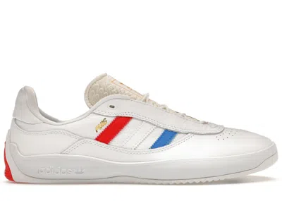 Pre-owned Adidas Originals Men's Adidas Puig White Sneakers In Cloud White/blue Bird/vivid Red In Multi