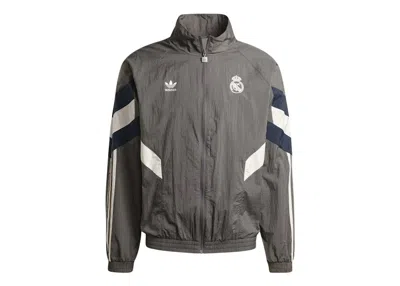 Pre-owned Adidas Originals Men's Adidas Real Madrid 2024/25 Lifestyler Anthem Track Top In Charcoal In Gray