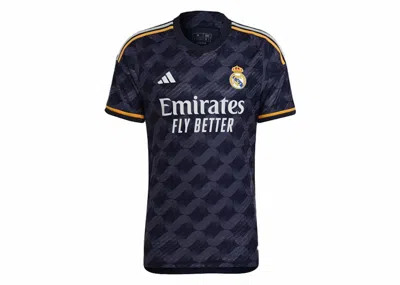 Pre-owned Adidas Originals Men's Adidas Real Madrid 23/24 Away Authentic Jersey In Legend Ink In Black