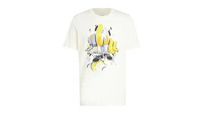 Pre-owned Adidas Originals Men's Adidas Real Madrid Seasonal Graphic T-shirt In Off White