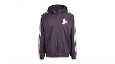 Pre-owned Adidas Originals Men's Adidas Real Madrid Seasonal Windbreaker In Aurora Black