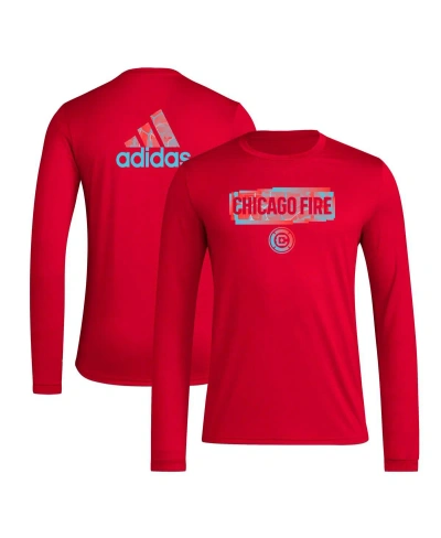 Adidas Originals Men's Adidas Red Chicago Fire Local Pop Aeroready Long Sleeve T-shirt
