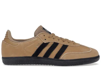 Pre-owned Adidas Originals Men's Adidas Samba Adv Black Sneakers In Cardboard/core Black/blue Bird In Multi