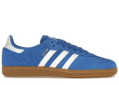 Pre-owned Adidas Originals Men's Adidas Samba Adv Sneakers In Blue Bird/cloud White/gold Metallic In Multi