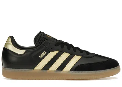 Pre-owned Adidas Originals Men's Adidas Samba Messi Gold Sneakers In Black/gold Metallic/gum In Multi