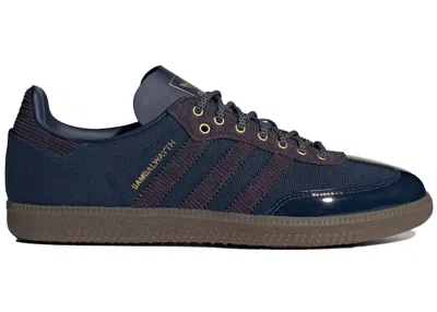 Pre-owned Adidas Originals Men's Adidas Samba Og Alwayth Sneakers In College Navy Blue/aurora Black/matte Gold