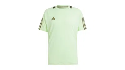 Pre-owned Adidas Originals Men's Adidas Sereno Aeroready 3stripes T-shirt In Semi Green Spark/white