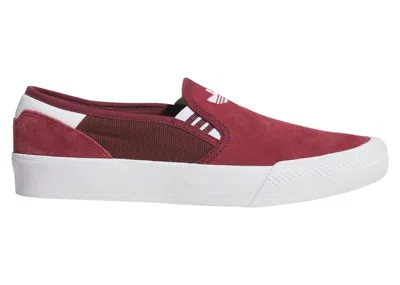 Pre-owned Adidas Originals Men's Adidas Shmoofoil Slipon White Sneakers In Shadow Red/cloud White/gum