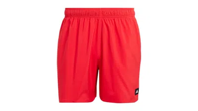 Pre-owned Adidas Originals Men's Adidas Solid Clx Shortlength Swim Shorts In Pure Ruby/black