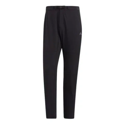 Adidas Originals Men's Adidas Solid Color Embroidered Logo Mid Waist Lacing Straight Sports Pants/trousers/joggers Bl In Black