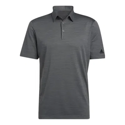 Adidas Originals Men's Adidas Solid Color Logo Micro Mark Golf Sports Short Sleeve Dark Grey Polo Shirt In Gray