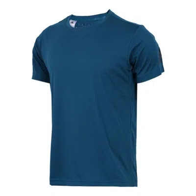 Adidas Originals Men's Adidas Solid Color Printing Logo Stripe Round Neck Quick Dry Short Sleeve Light Blue T-shirt