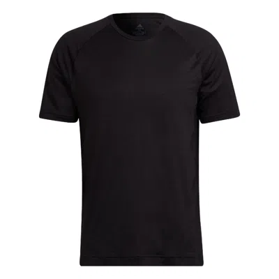 Adidas Originals Men's Adidas Solid Color Round Neck Pullover Sports Short Sleeve Black T-shirt