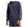 Adidas Originals Men's Adidas Sports Stylish Hooded Knit Jacket Blue