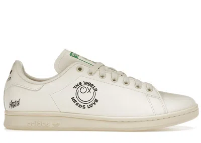 Pre-owned Adidas Originals Men's Adidas Stan Smith Andrã© Saraiva The World Needs Love Sneakers In Cream White/core Black