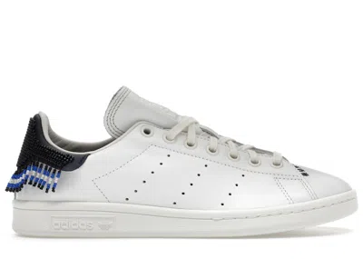 Pre-owned Adidas Originals Men's Adidas Stan Smith Clot By Edison Chen Beads Sneakers In Cloud White/night Navy Blue In Multi