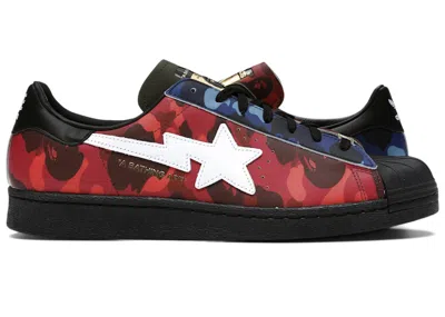 Pre-owned Adidas Originals Men's Adidas Superstar 80s Bape Camo Sneakers In Multi