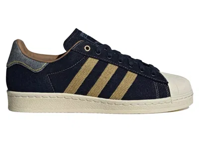 Pre-owned Adidas Originals Men's Adidas Superstar 82 Denim Sneakers In Oat/cream White